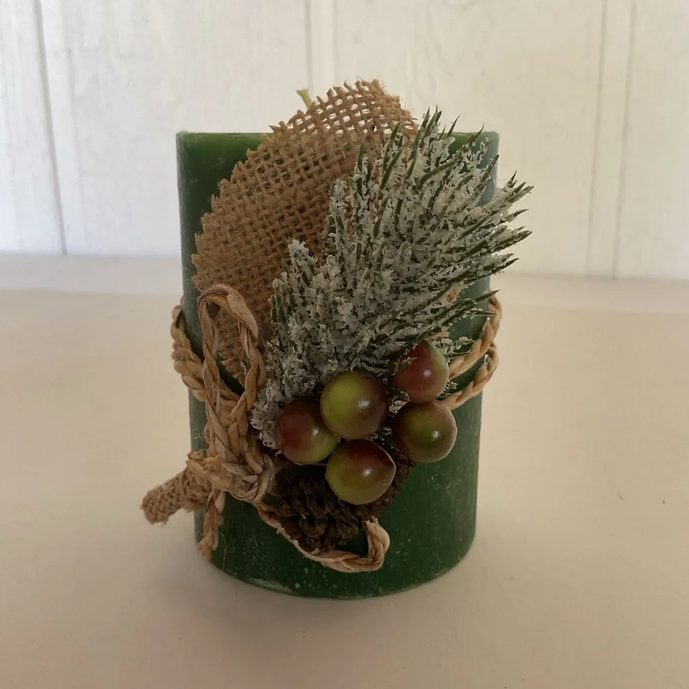 Pier 1 Holiday Forest Pillar Candle NWT
